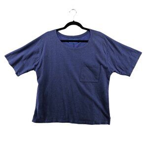 Etudes Studio T Shirt Mens XS Blue Short Sleeve Organic Cotton Pocket Tee
